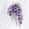 Wholesale of high-end Korean copper-inlaid zircon corsages, elegant violet crystal brooches, fashionable and grand suit accessories details Picture